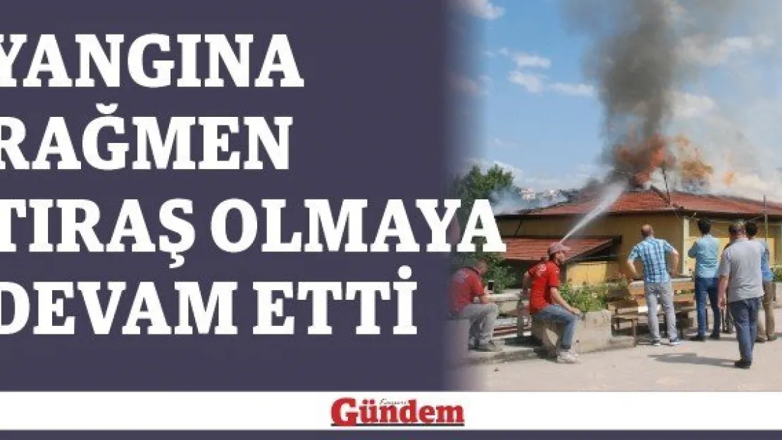 Yangına rağmen tıraş olmaya devam etti