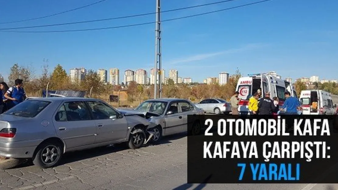 2 Otomobil Kafa Kafaya Çarpıştı: 7 Yaralı