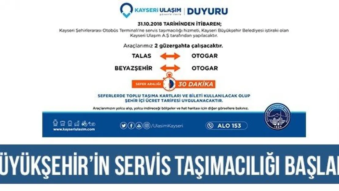 Büyükşehir'in Servis Taşımacılığı Başladı