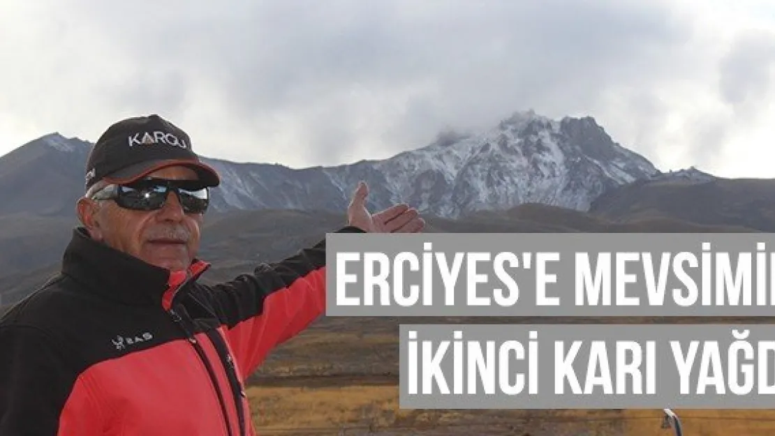 Erciyes'e Mevsimin İkinci Karı Yağdı