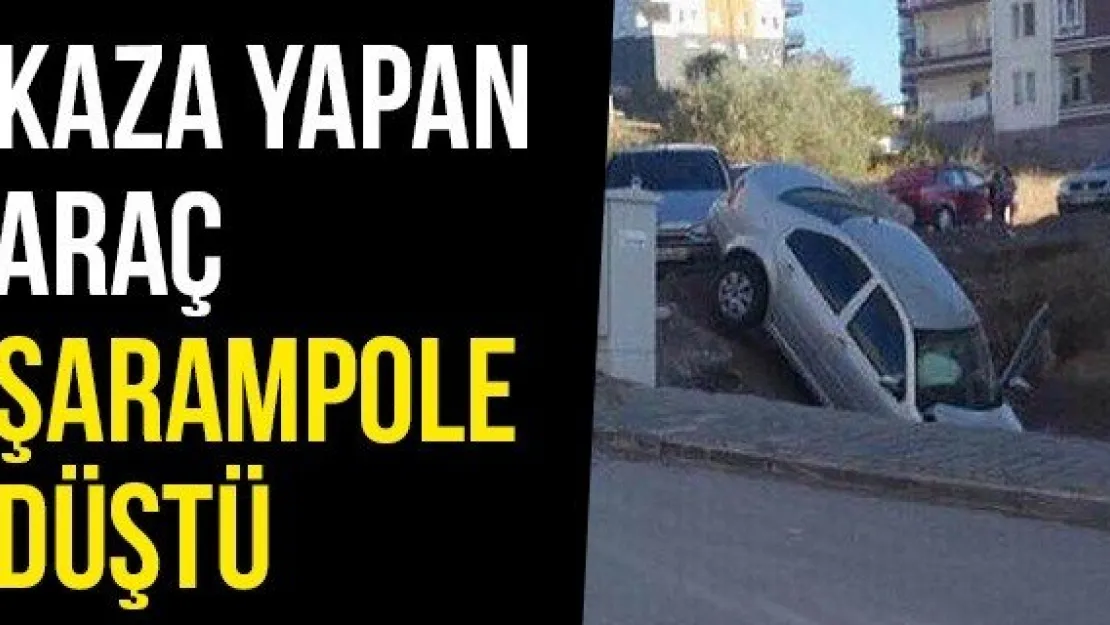 Kaza Yapan Araç Şarampole Düştü