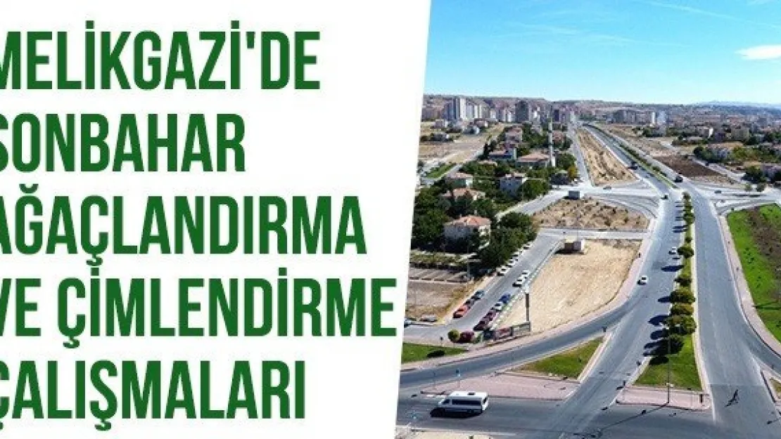 Melikgazi'de Sonbahar Ağaçlandırma ve Çimlendirme Çalışmaları