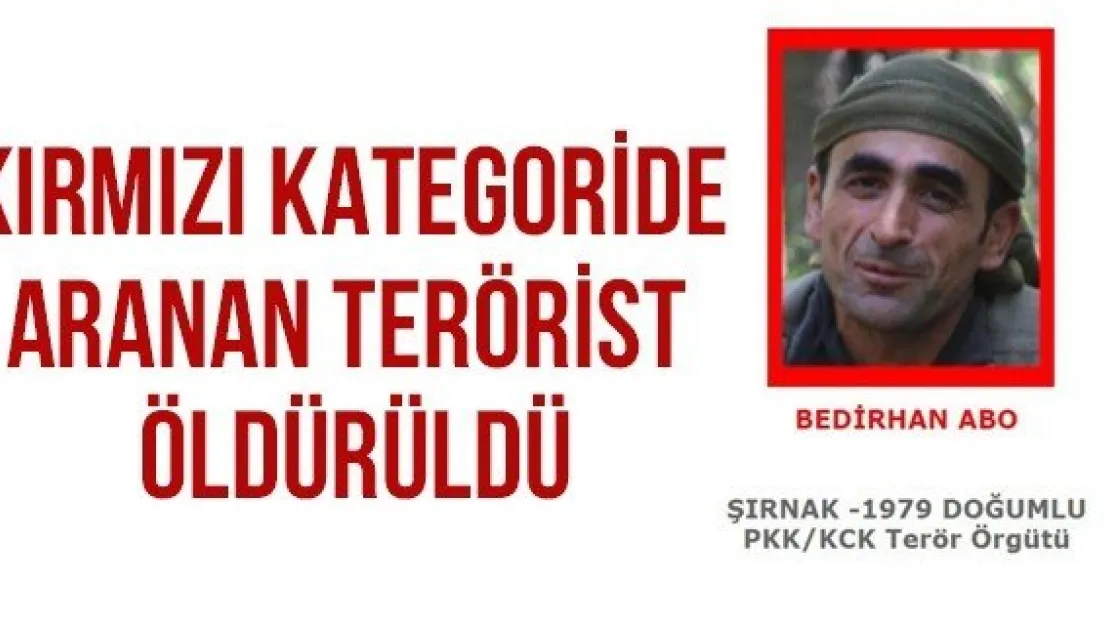 Kırmızı Kategoride Aranan Terörist Öldürüldü