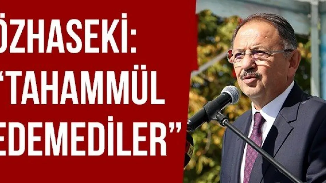 Özhaseki: 'Tahammül Edemediler'