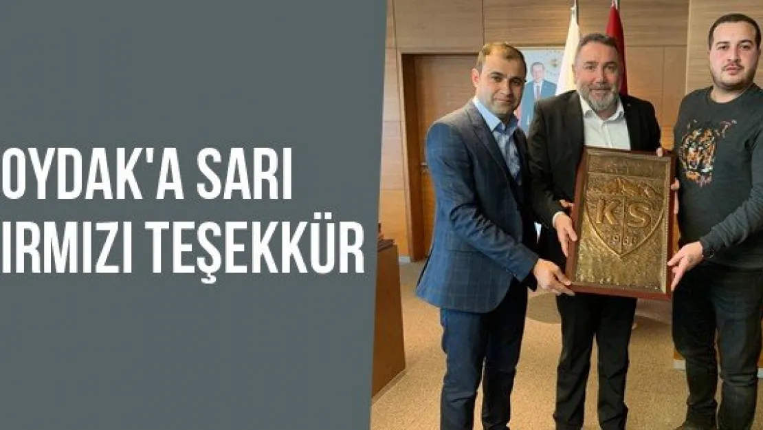 Boydak'a Sarı Kırmızı Teşekkür