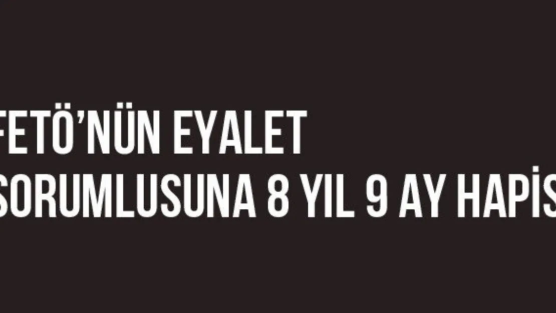 FETÖ'nün Eyalet Sorumlusuna 8 Yıl 9 Ay Hapis