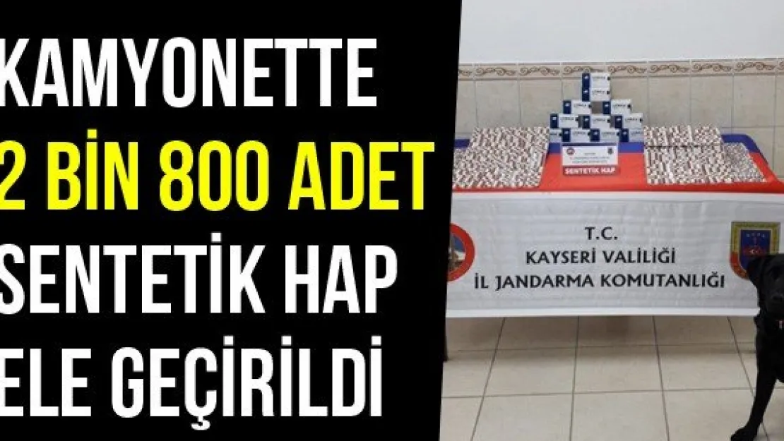 Kamyonette 2 Bin 800 Adet Sentetik Hap Ele Geçirildi