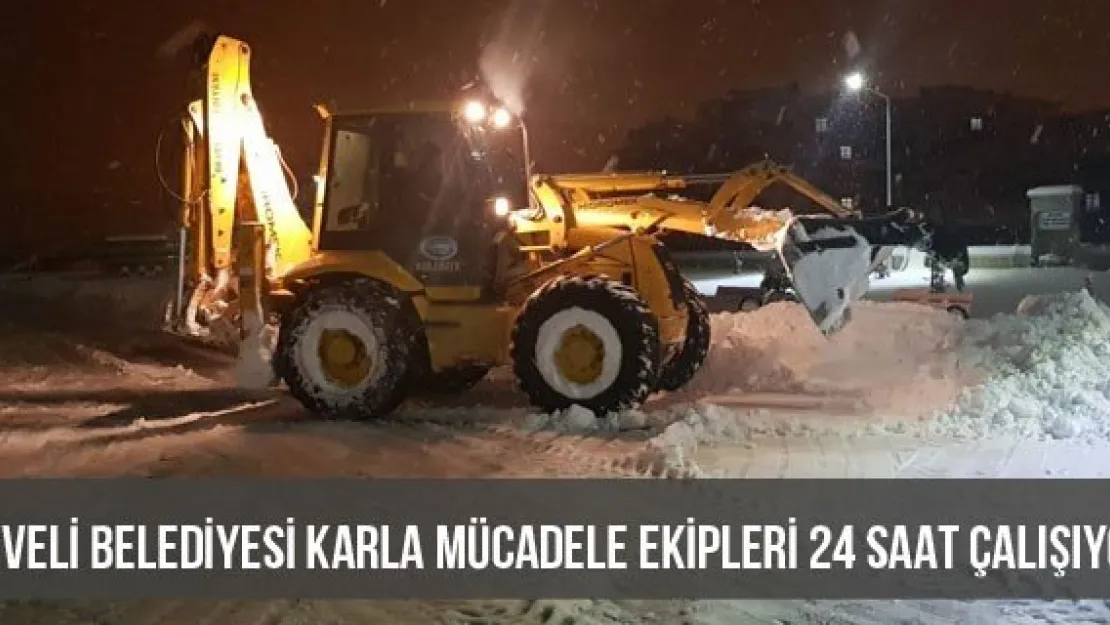 Develi Belediyesi Karla Mücadele Ekipleri 24 Saat Çalışıyor