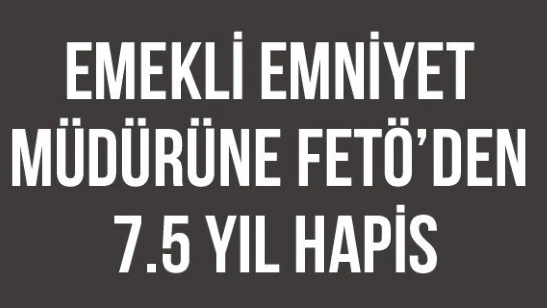 Emekli emniyet müdürüne FETÖ'den 7.5 yıl hapis