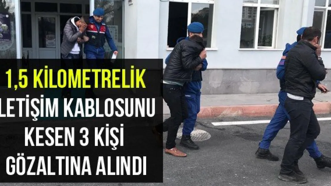 1,5 kilometrelik iletişim kablosunu kesen 3 kişi gözaltına alındı