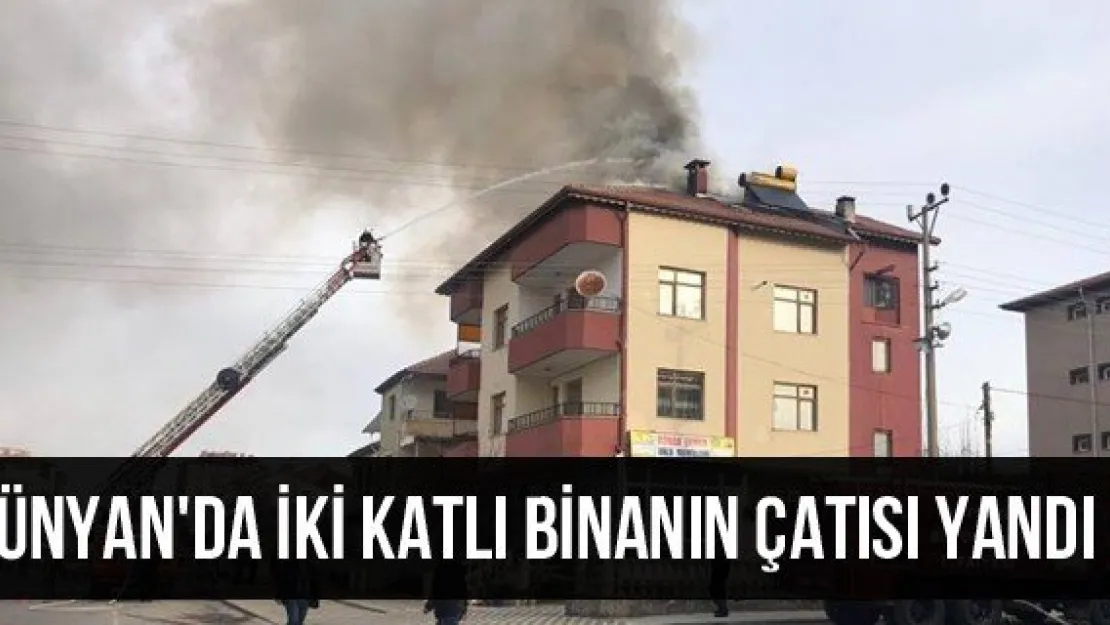 Bünyan'da İki Katlı Binanın Çatısı Yandı