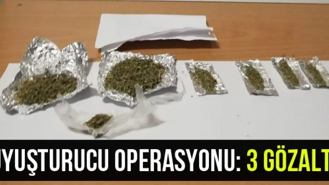 Uyuşturucu Operasyonu: 3 Gözaltı