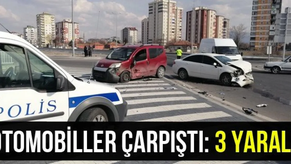 Otomobiller çarpıştı: 3 yaralı