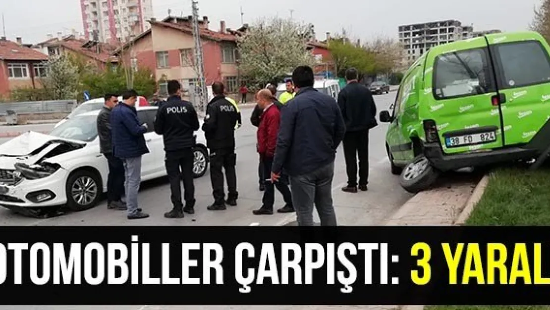 Otomobiller çarpıştı: 3 yaralı