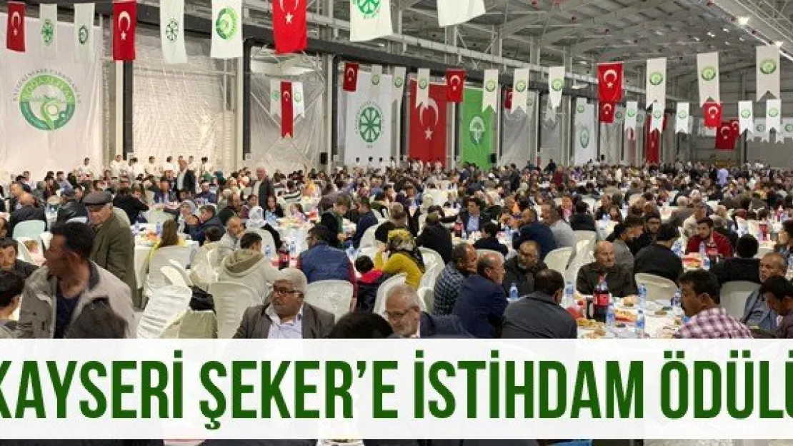 Kayseri Şeker'e İstihdam Ödülü