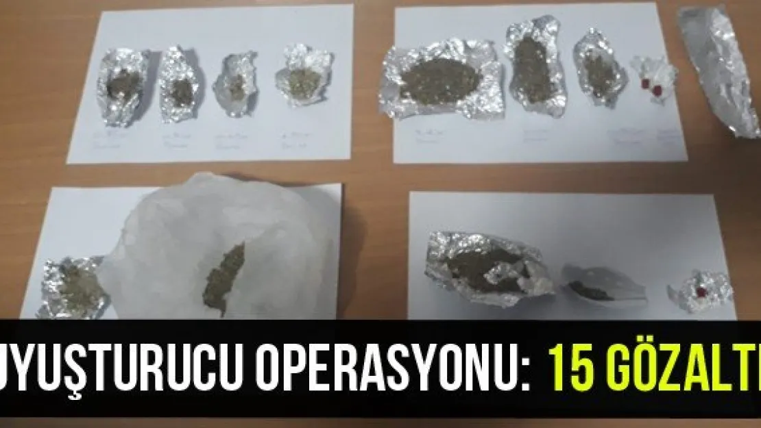 Uyuşturucu operasyonu: 15 gözaltı