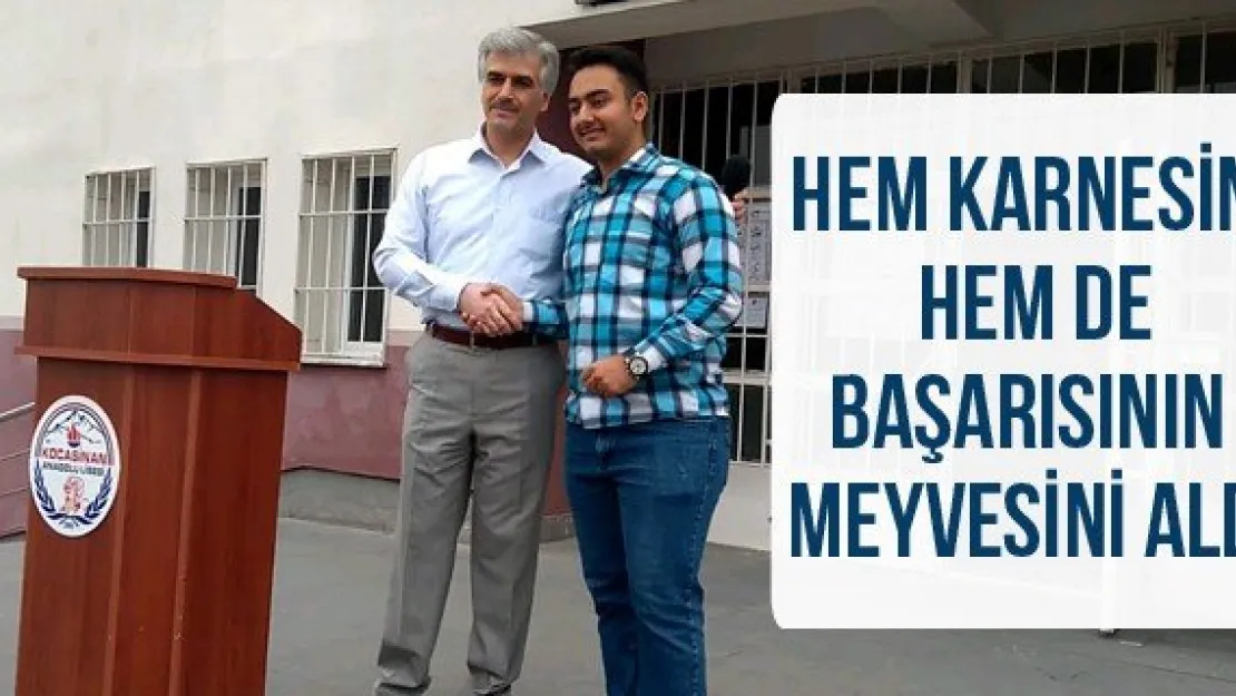 Hem karnesini hem de başarısının meyvesini aldı