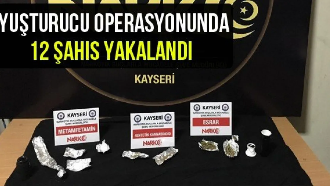 Uyuşturucu operasyonunda 12 şahıs yakalandı