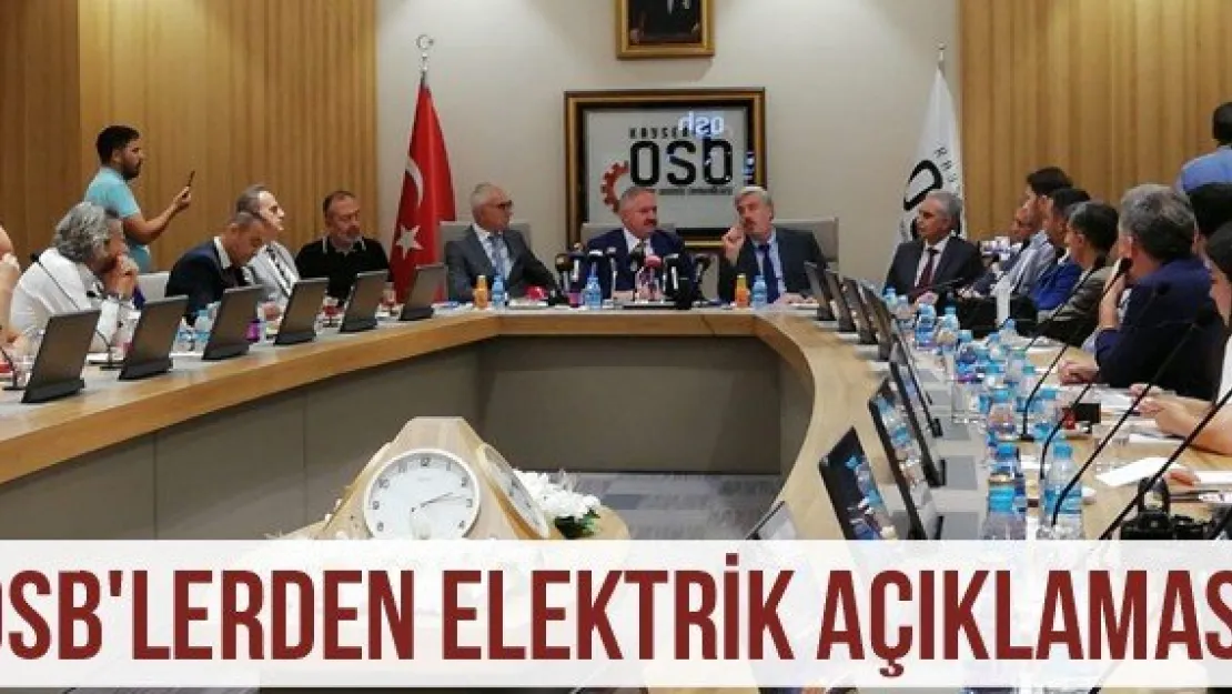 OSB'lerden Elektrik Açıklaması