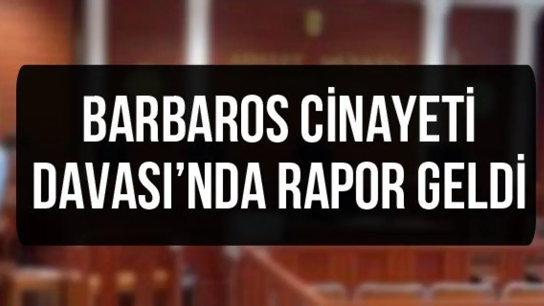 Barbaros Cinayeti Davası'nda Rapor Geldi 