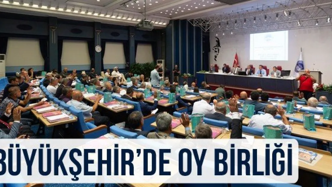 Büyükşehir'de Oy Birliği