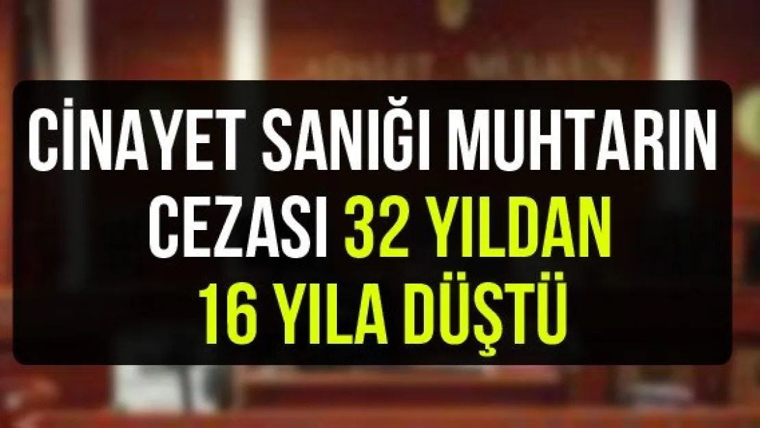 Cinayet sanığı muhtarın cezası 32 yıldan 16 yıla düştü