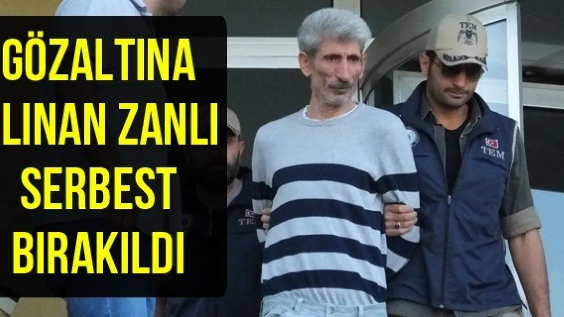 Gözaltına Alınan Zanlı Serbest Bırakıldı
