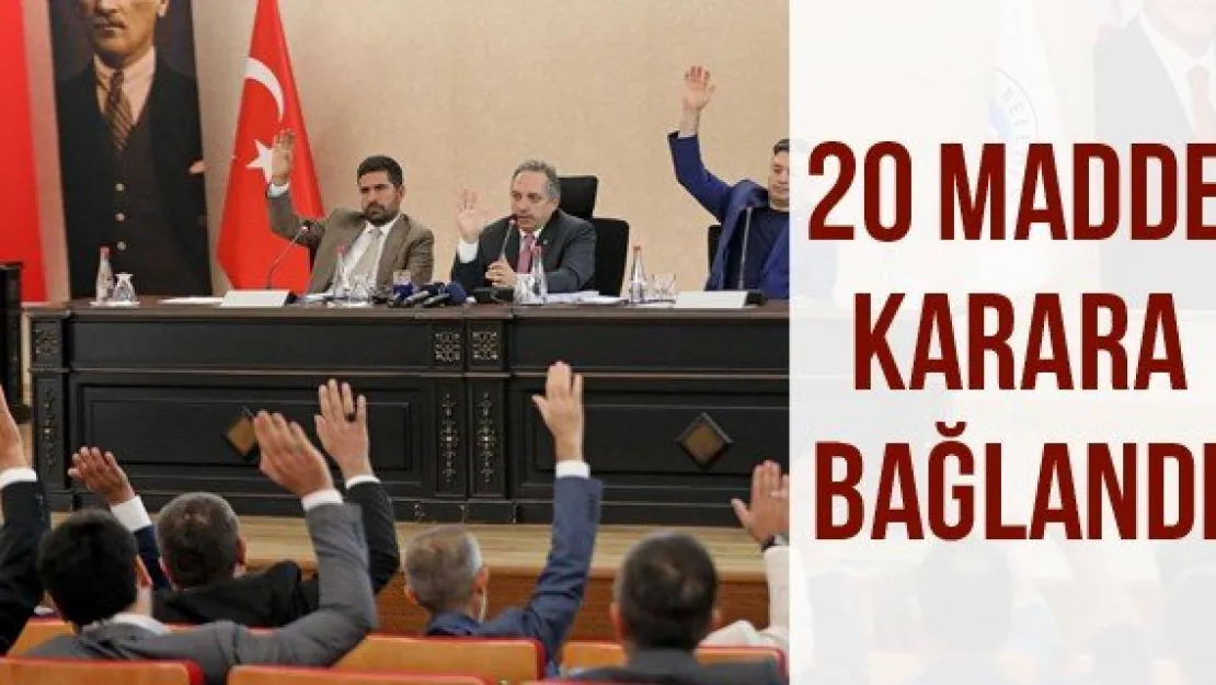 20 madde karara bağlandı