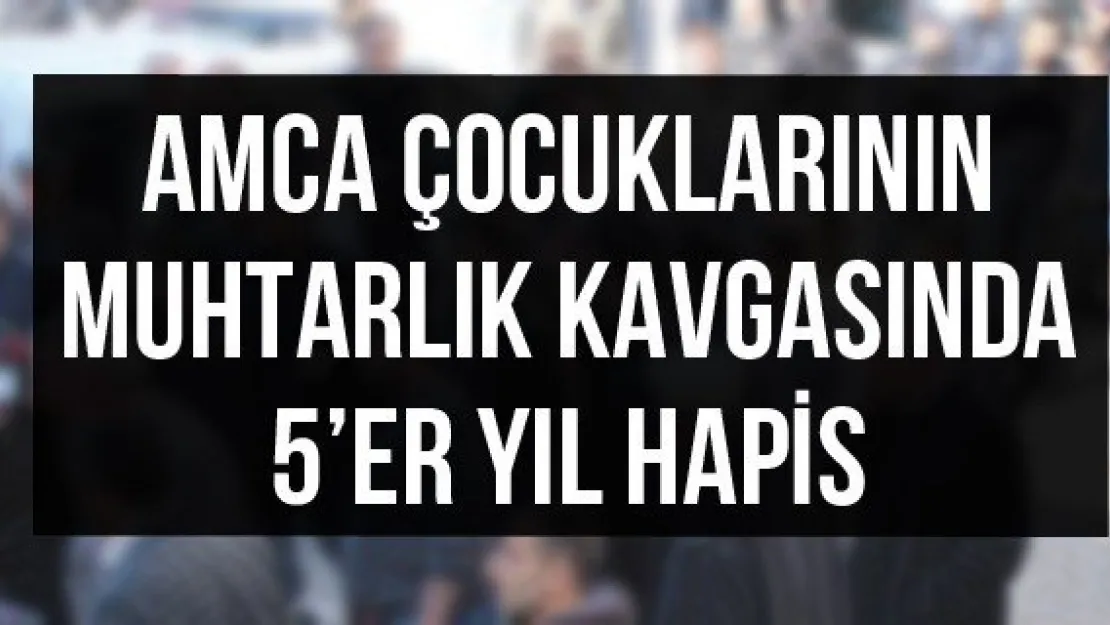 Amca çocuklarının muhtarlık kavgasında 5'er yıl hapis