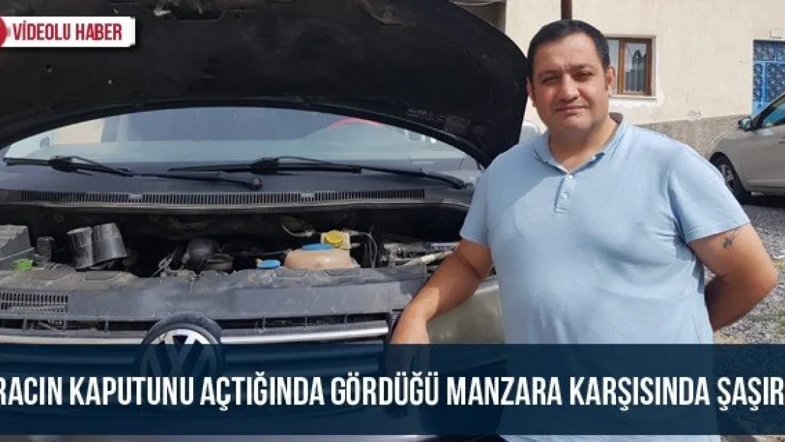 Aracın kaputunu açtığında gördüğü manzara karşısında şaşırdı