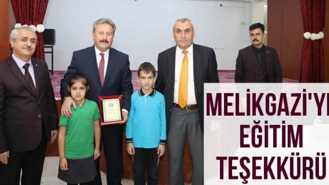 Melikgazi'ye eğitim teşekkürü