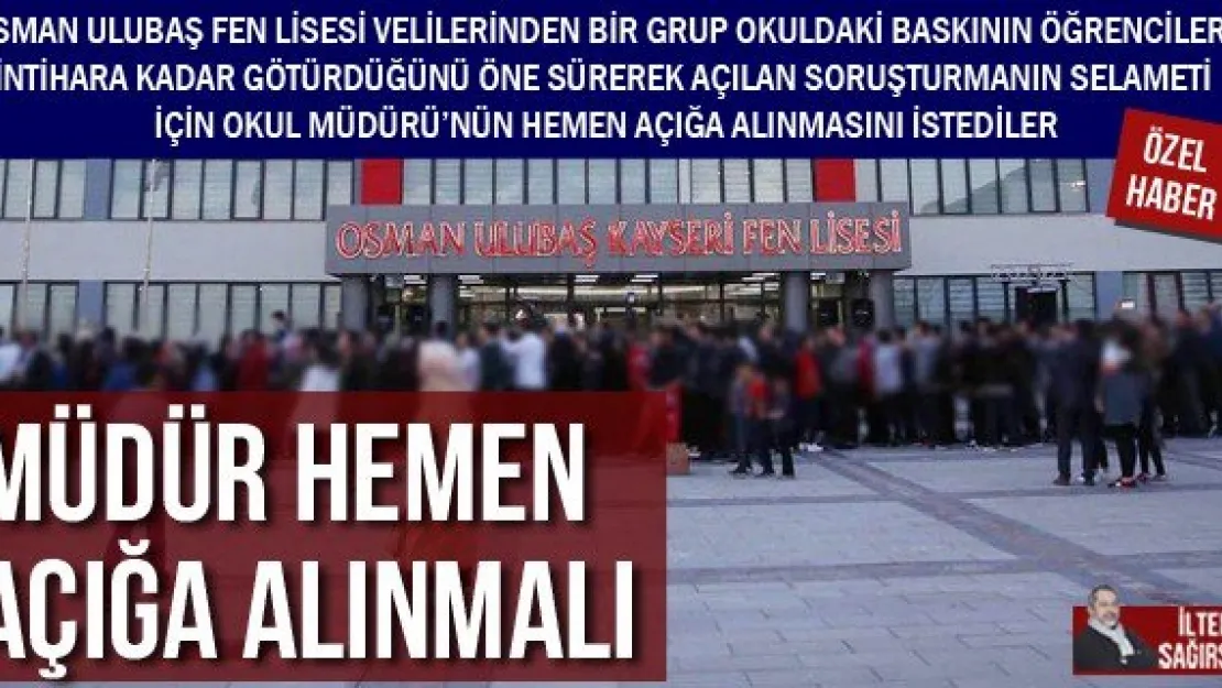 MÜDÜR HEMEN AÇIĞA ALINMALI