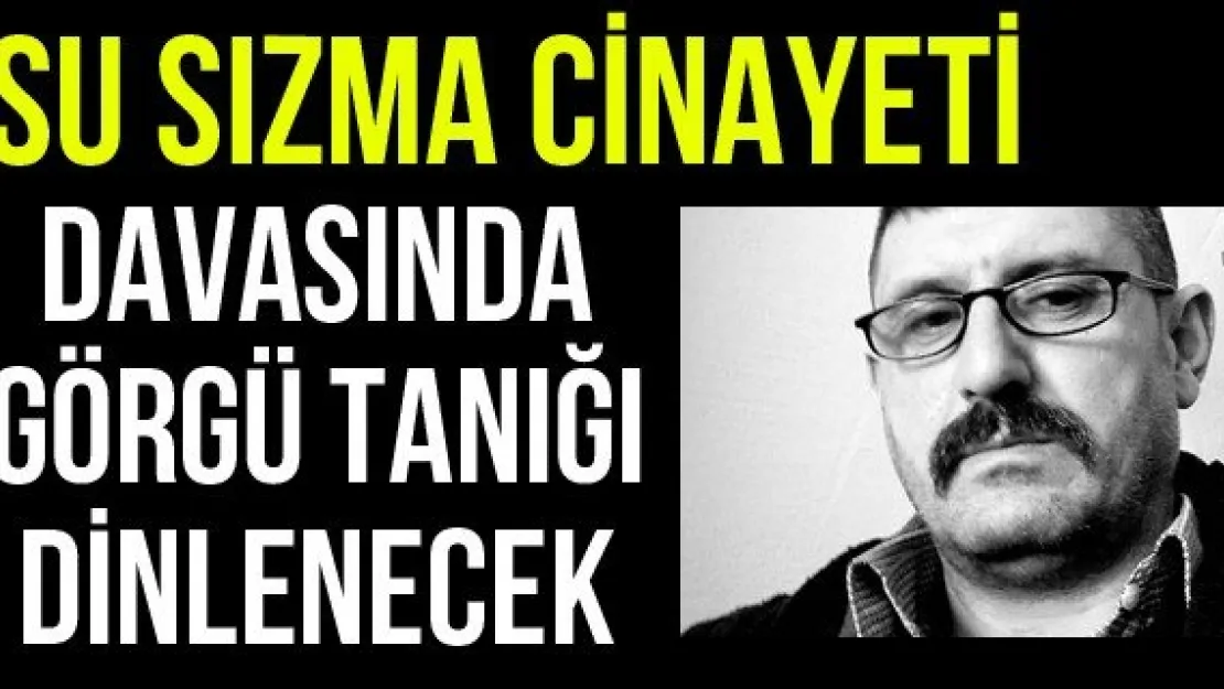 Su sızma cinayeti davasında görgü tanığı dinlenecek