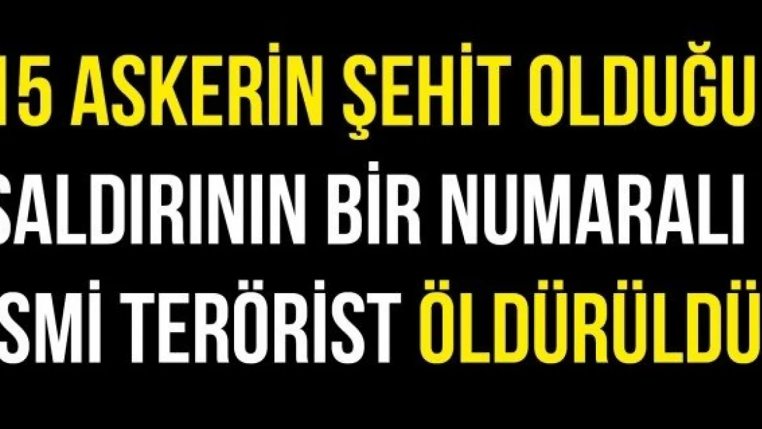 15 askerin şehit olduğu saldırının bir numaralı ismi terörist öldürüldü