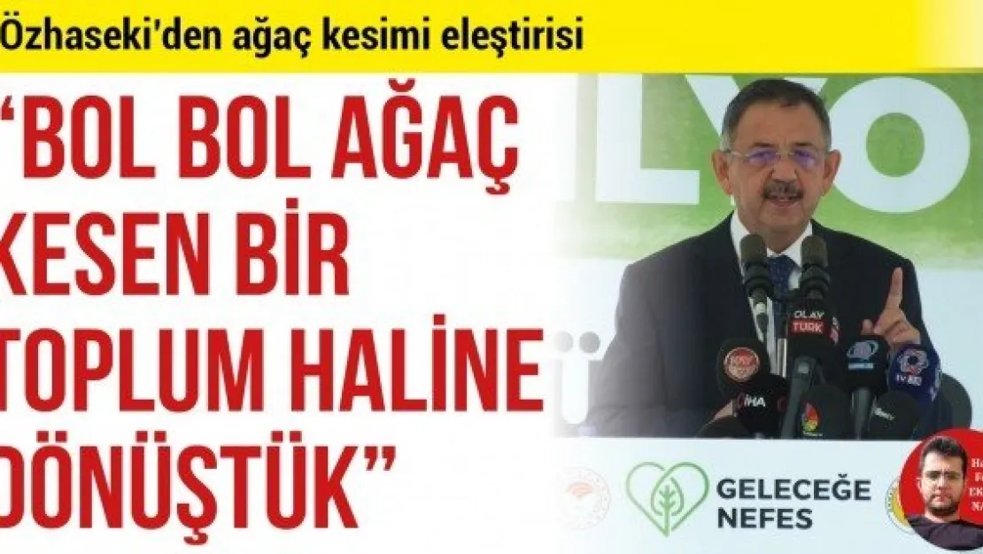 'Bol bol ağaç kesen bir toplum haline dönüştük'