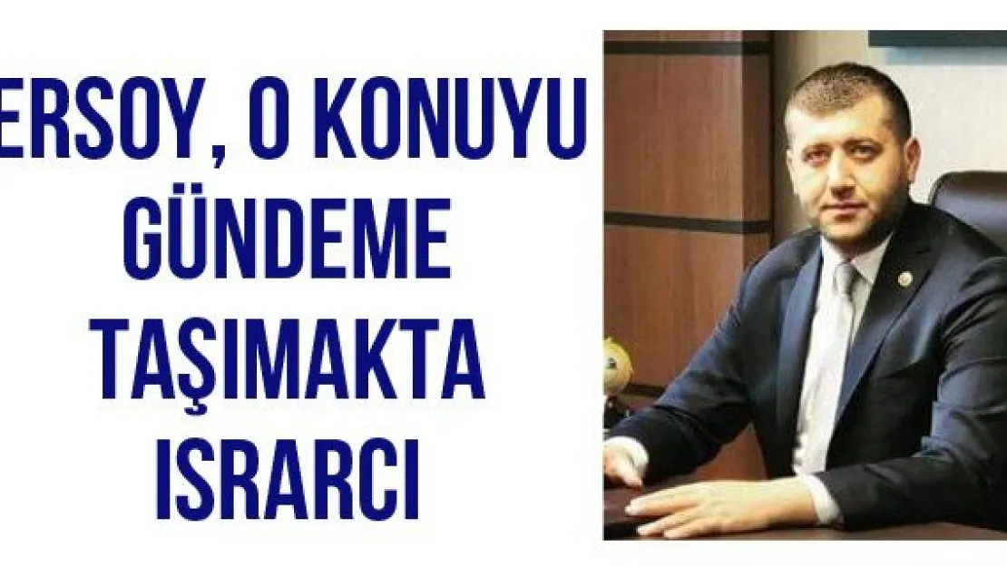 Ersoy, o konuyu gündeme taşımakta ısrarcı