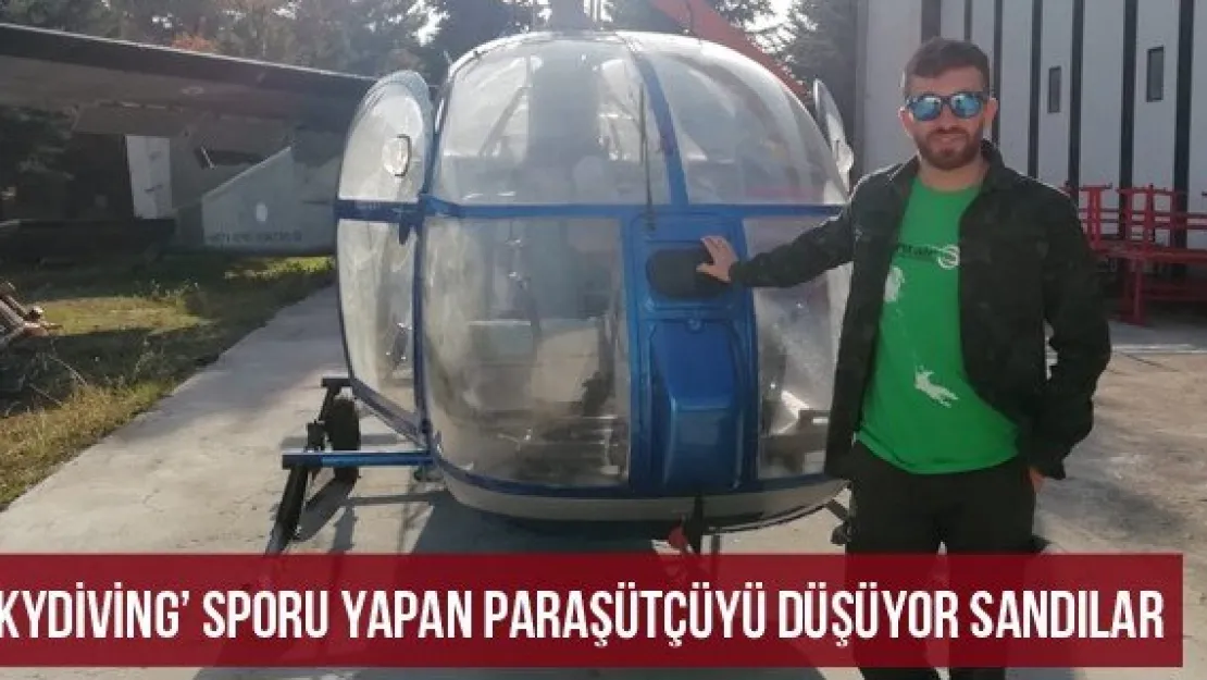 'Skydiving' sporu yapan paraşütçüyü düşüyor sandılar