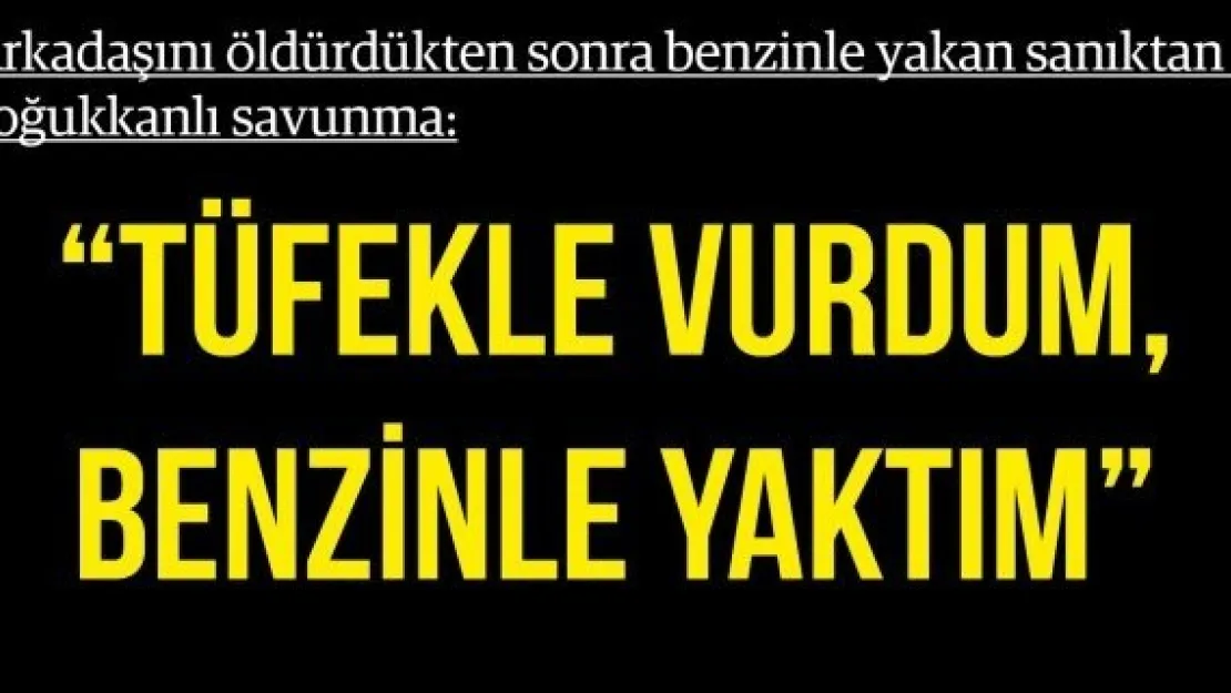 'Tüfekle vurdum, benzinle yaktım'