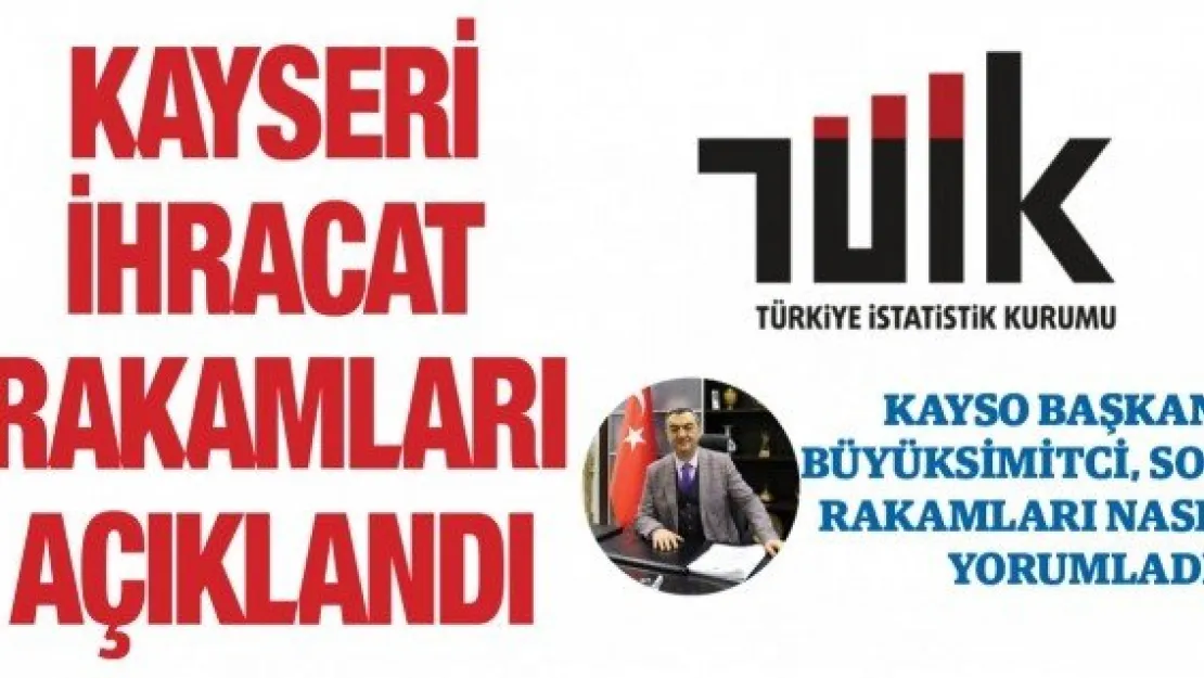 KAYSERİ İHRACAT RAKAMLARI AÇIKLANDI