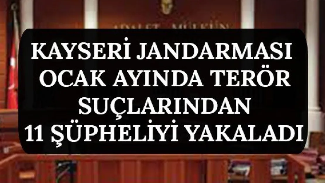 Kayseri jandarması Ocak ayında terör suçlarından 11 şüpheliyi yakaladı