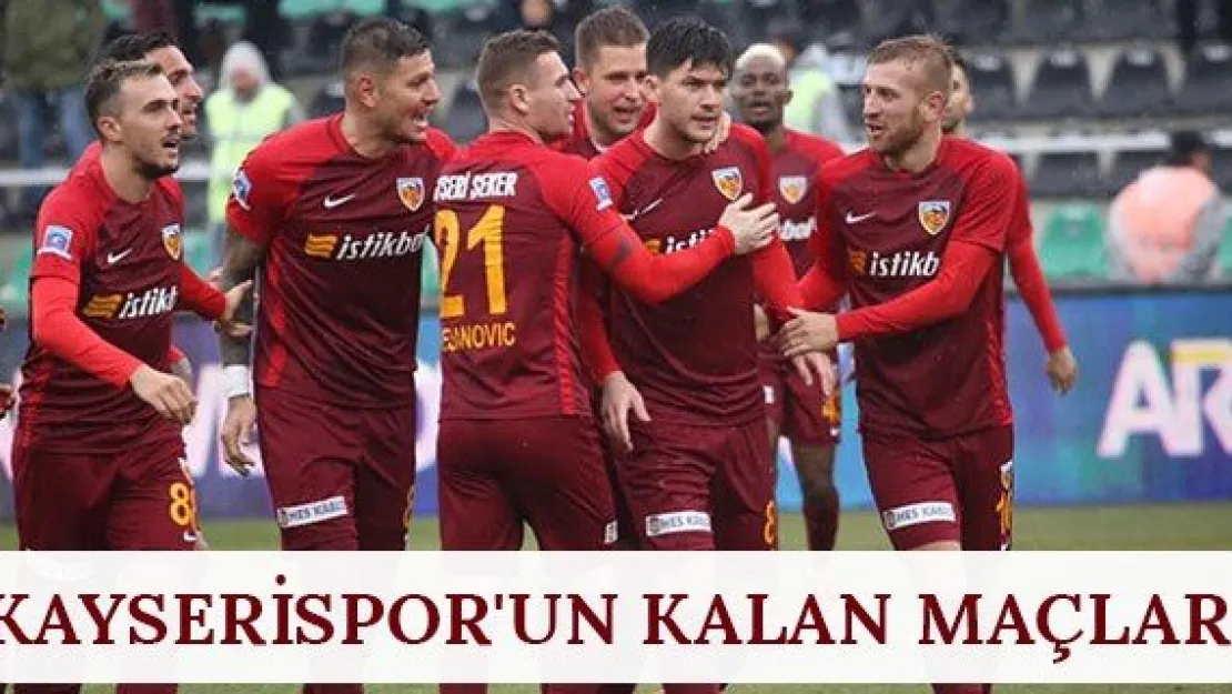 Kayserispor'un kalan maçları