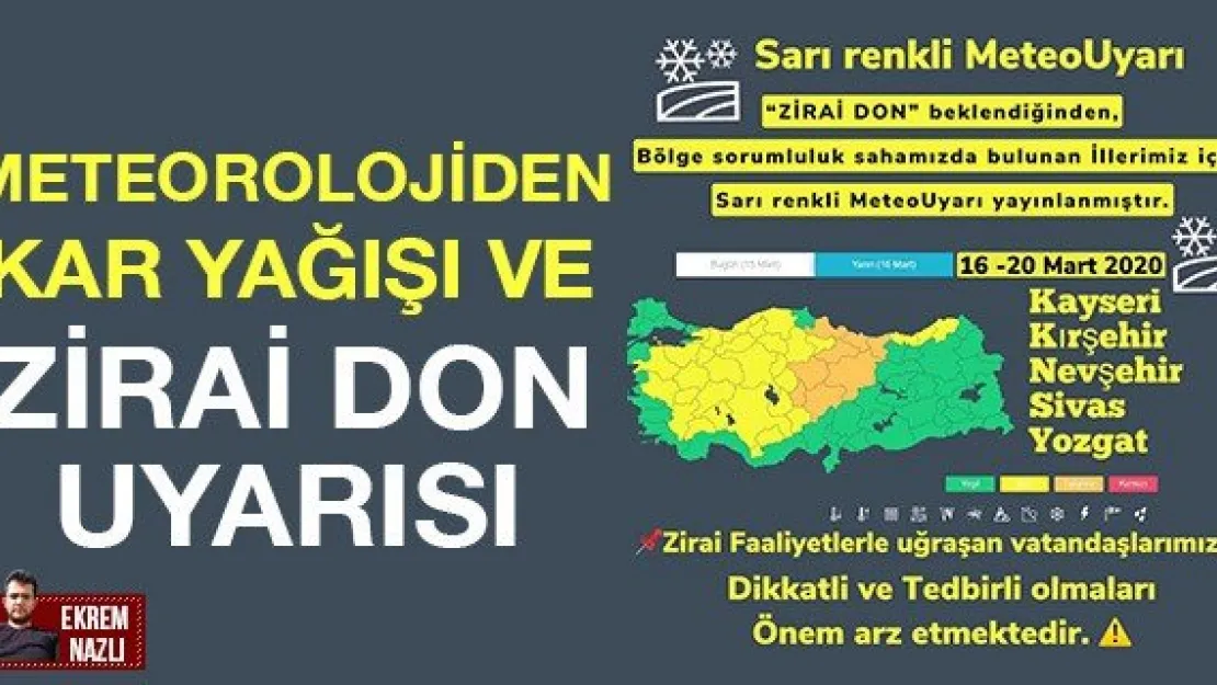 Meteorolojiden kar yağışı ve zirai don uyarısı