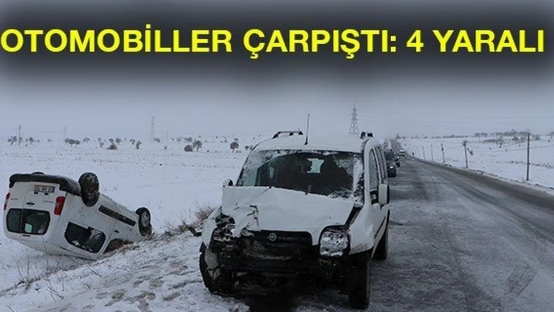 Otomobiller Çarpıştı: 4 Yaralı