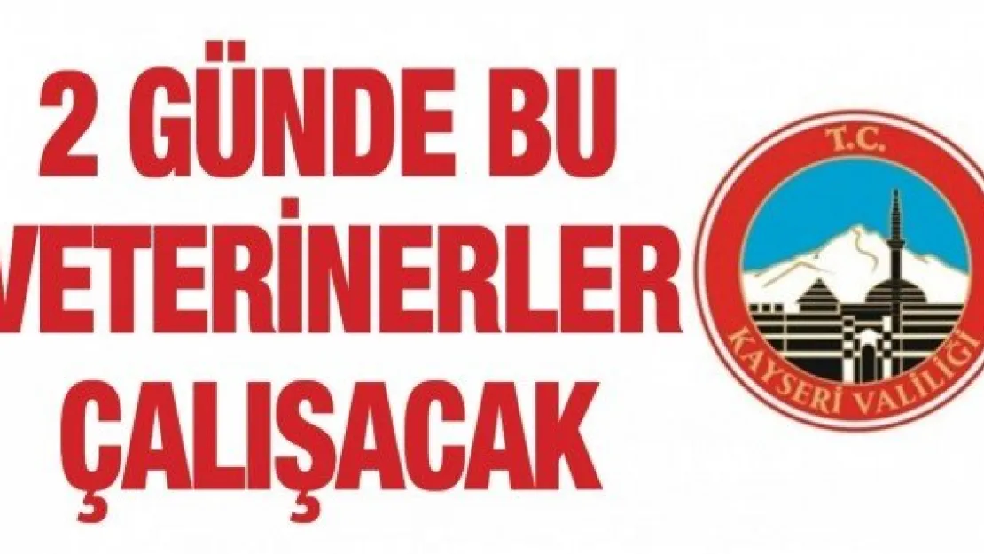 2 günde bu veterinerler çalışacak