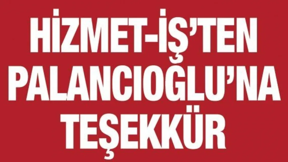 Hizmet-İş'ten Palancıoğlu'na Teşekkür