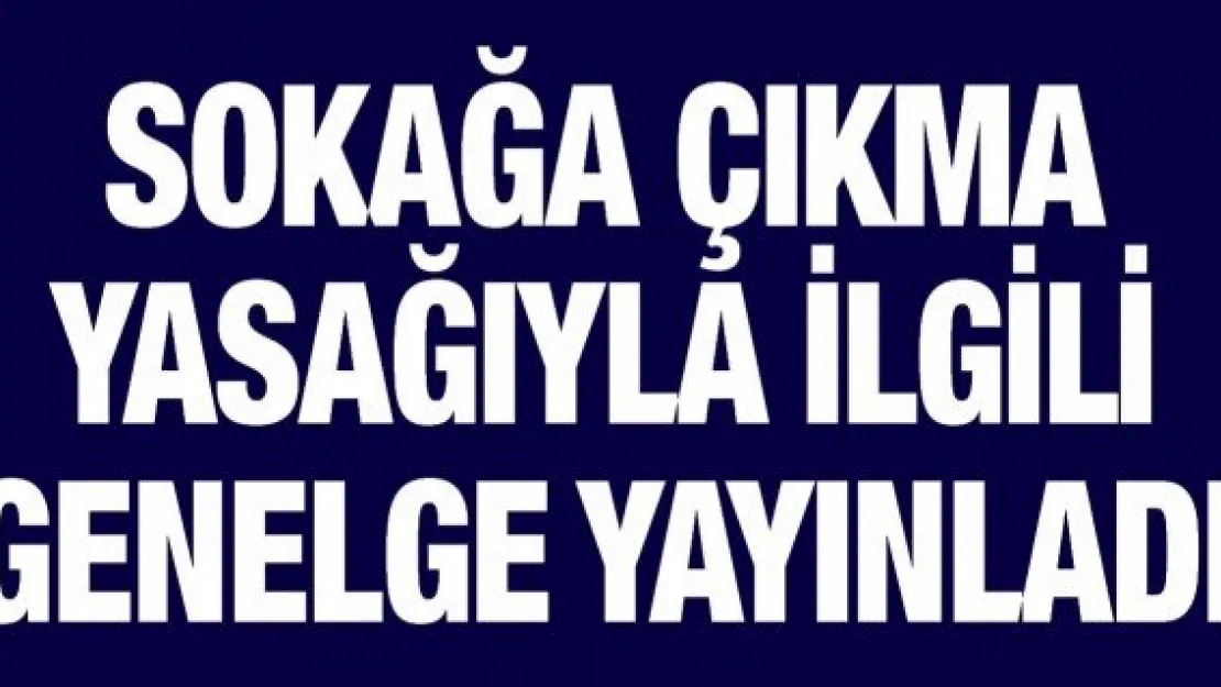 İçişleri Bakanlığı sokağa çıkma yasağıyla ilgili genelge yayınladı