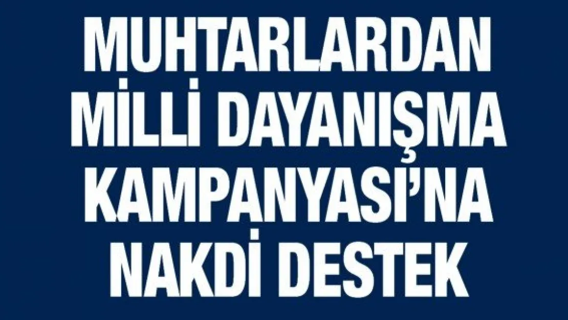 Muhtarlardan Milli Dayanışma Kampanyası'na destek