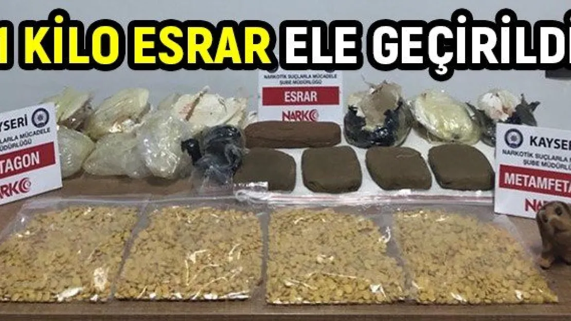 Kayseri'de 1 kilo esrar ele geçirildi