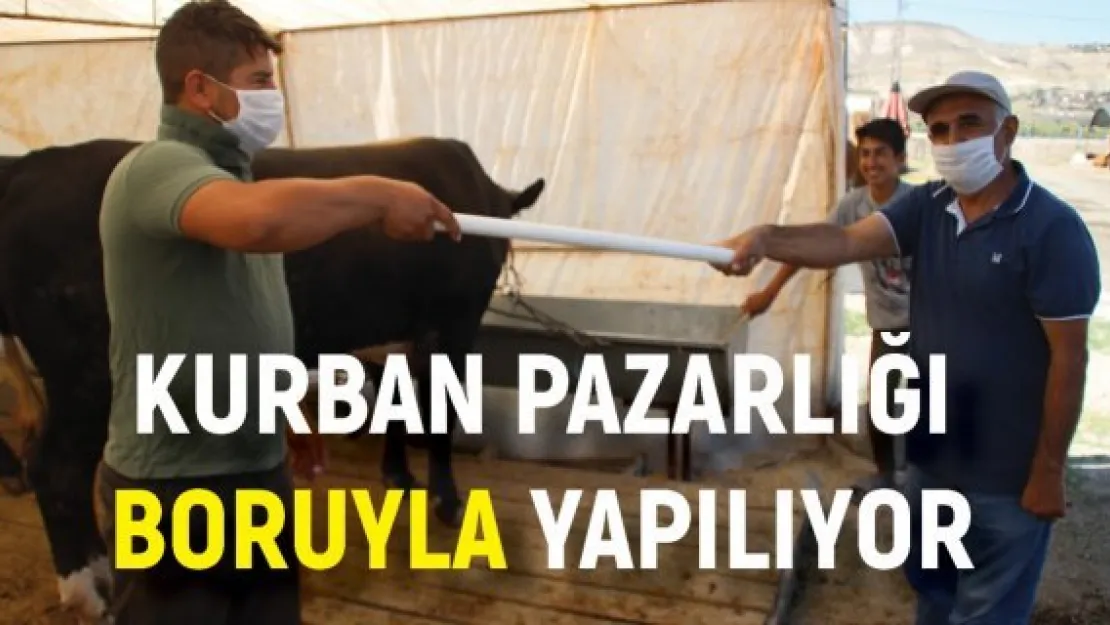 Kurban pazarlığı boruyla yapılıyor