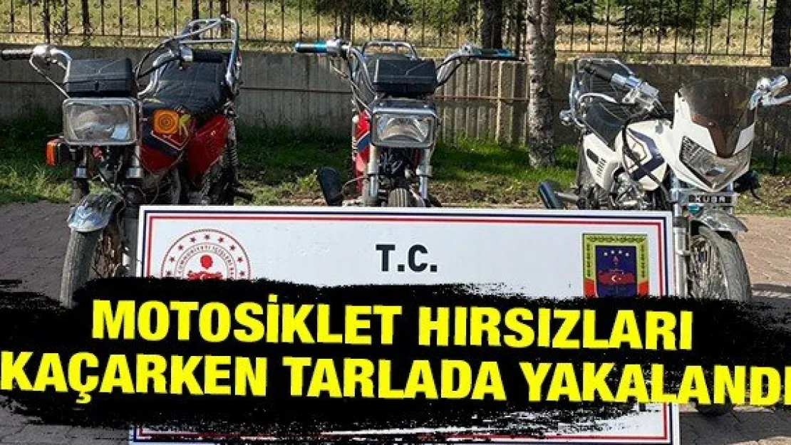 Motosiklet hırsızları kaçarken tarlada yakalandı